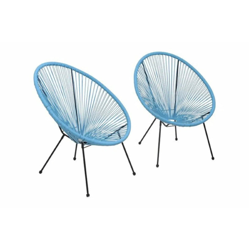 Modern Egg Shaped String Chairs (Set of 2) by Unique Piece Furniture