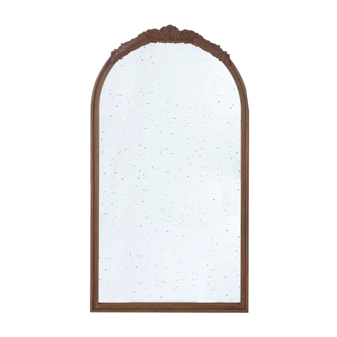 Hand Carved Rose Antique Mirror Frame, Wood Arch Mirror Wall Decor For Living Room by Unique Piece Furniture