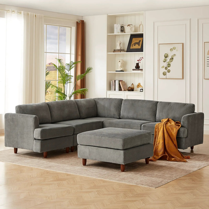 Modern Modular Sectional Couch, 6 Seaters Sleeper Sofa by HouseOfZazla