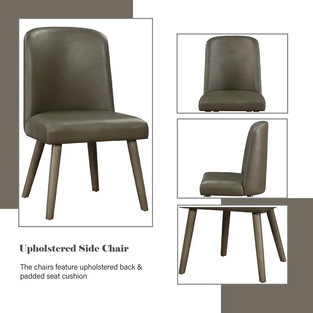 Waylon - Side Chair (Set of 2) - Gray Synthetic Leather & Gray Oak by Unique Piece Furniture