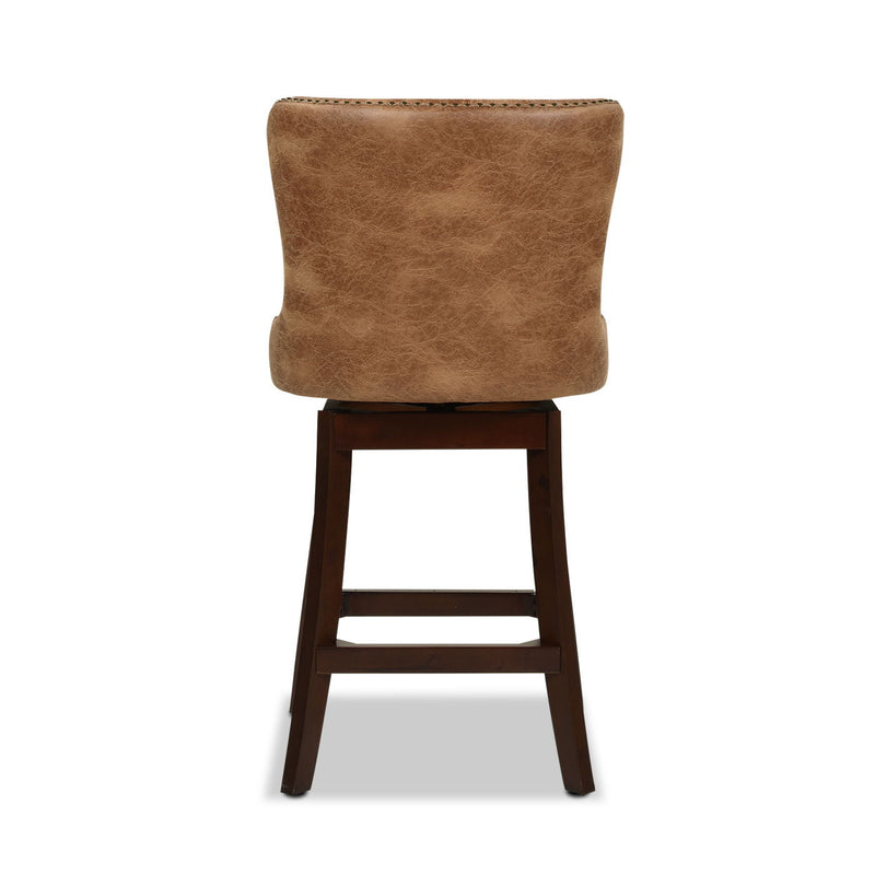 Holmes - Tufted High Back 360 Swivel Counter Height Barstool by HouseOfZazla