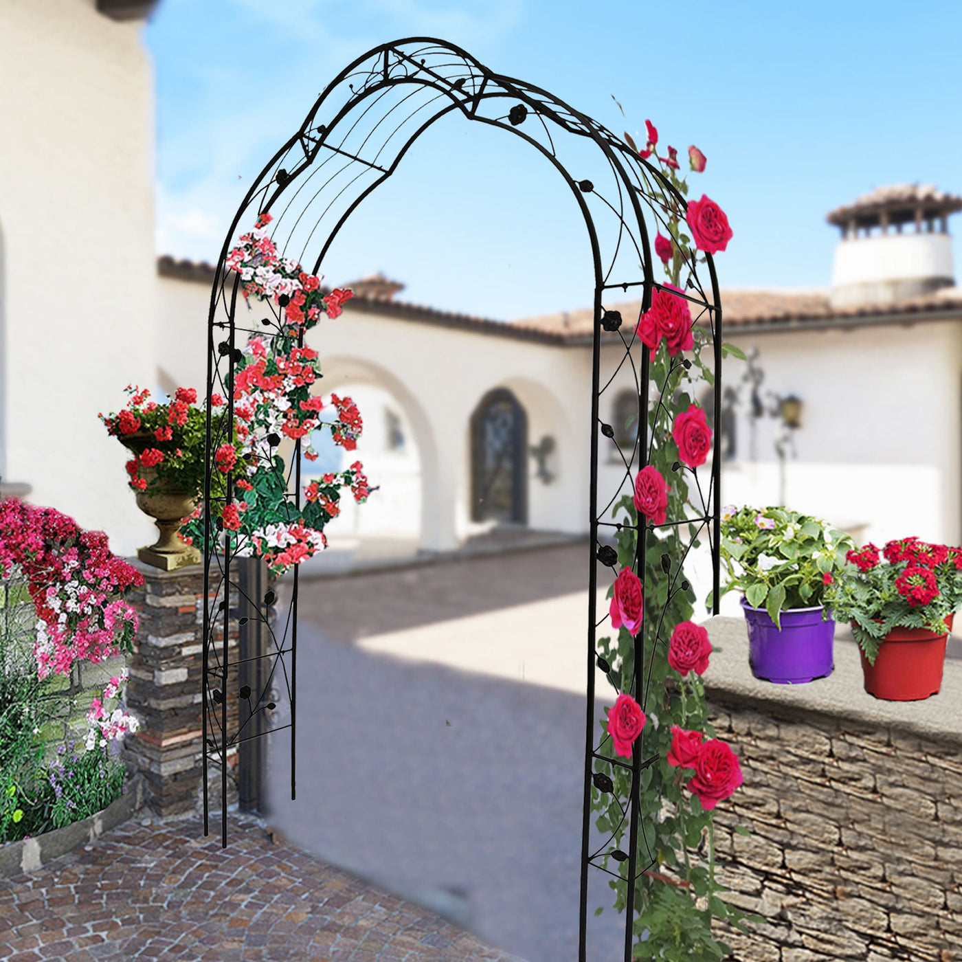 Metal Garden Arch Assemble Freely With 8 Styles Garden Arbor Trellis Climbing Plants Support Rose Arch by Unique Piece Furniture