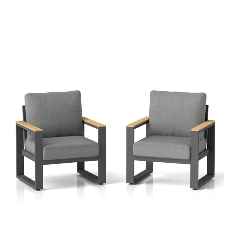 All-Weather Patio Armchairs With Thick Cushions (Set of 2) by HouseOfZazla