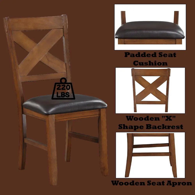 Apollo - Side Chair (Set of 2) - Espresso Synthetic Leather & Walnut by Unique Piece Furniture