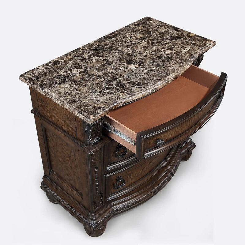 3 Drawers Nightstand - Brown / Cherry by Unique Piece Furniture