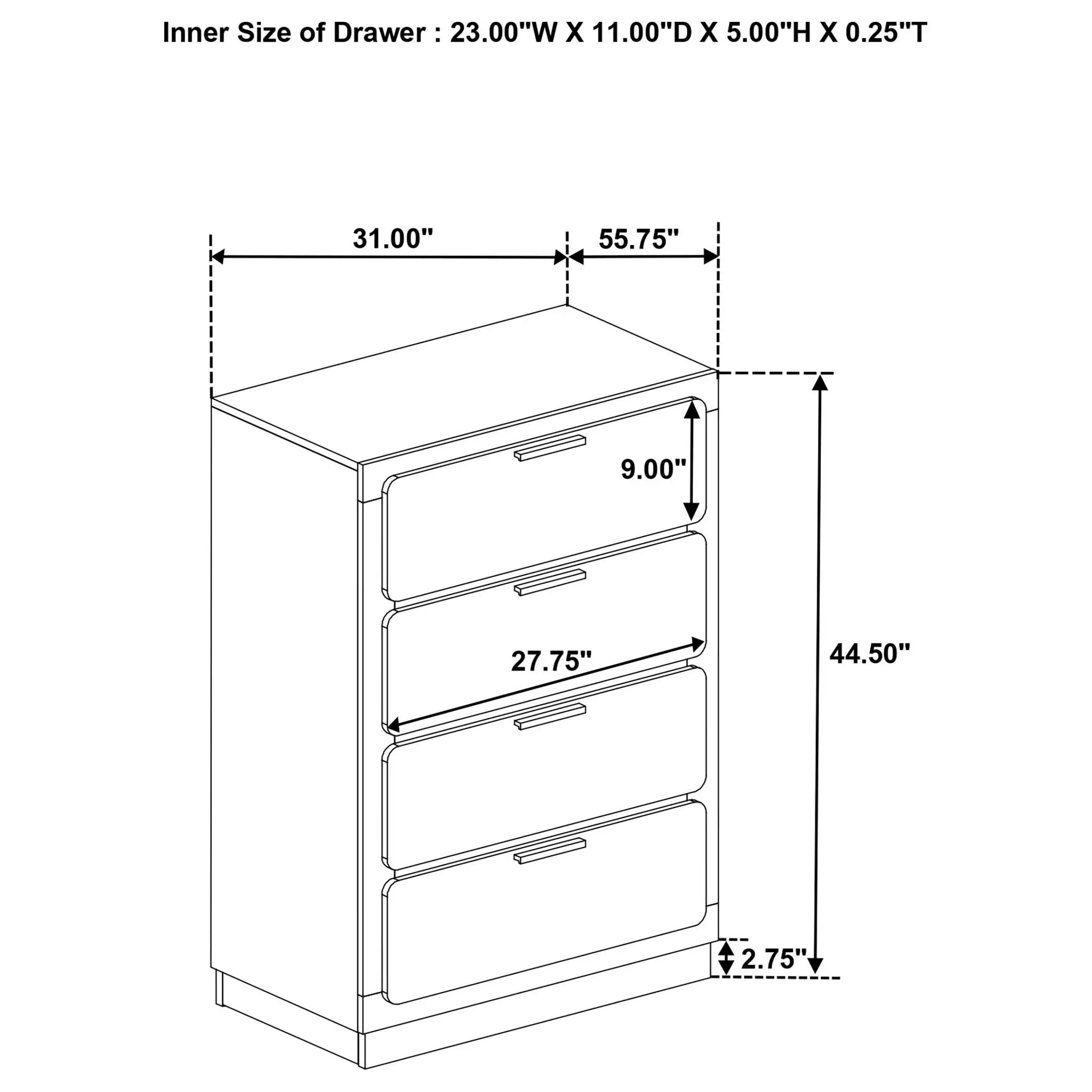 Sophia - 4 Drawer Chest by HouseOfZazla
