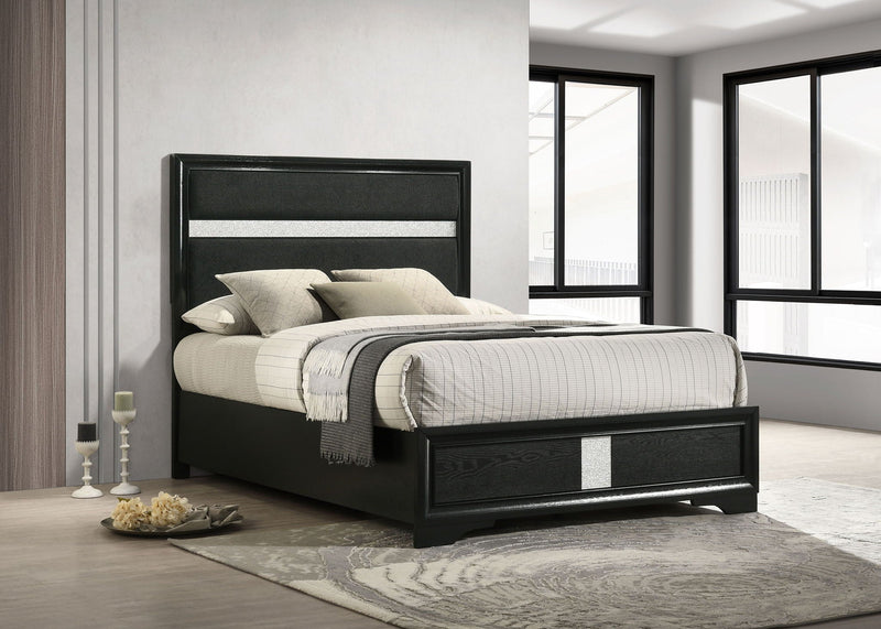 Miranda 54-inch Upholstered Full Panel Bed Black by Unique Piece Furniture