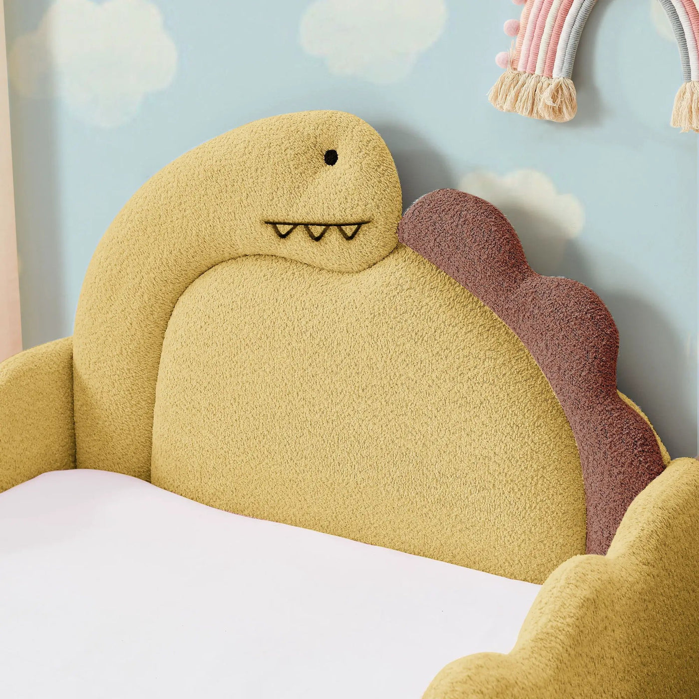 Cute Dinosaur Shaped Bed With Safety Guardrail, Toddler Frame by HouseOfZazla