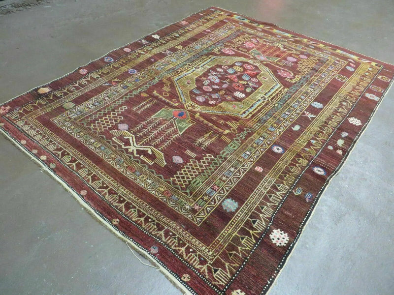 4' X 6' Antique Handmade Caucasian Shirvan Russian Armenian Wool Rug Colorful by Jewel Rugs