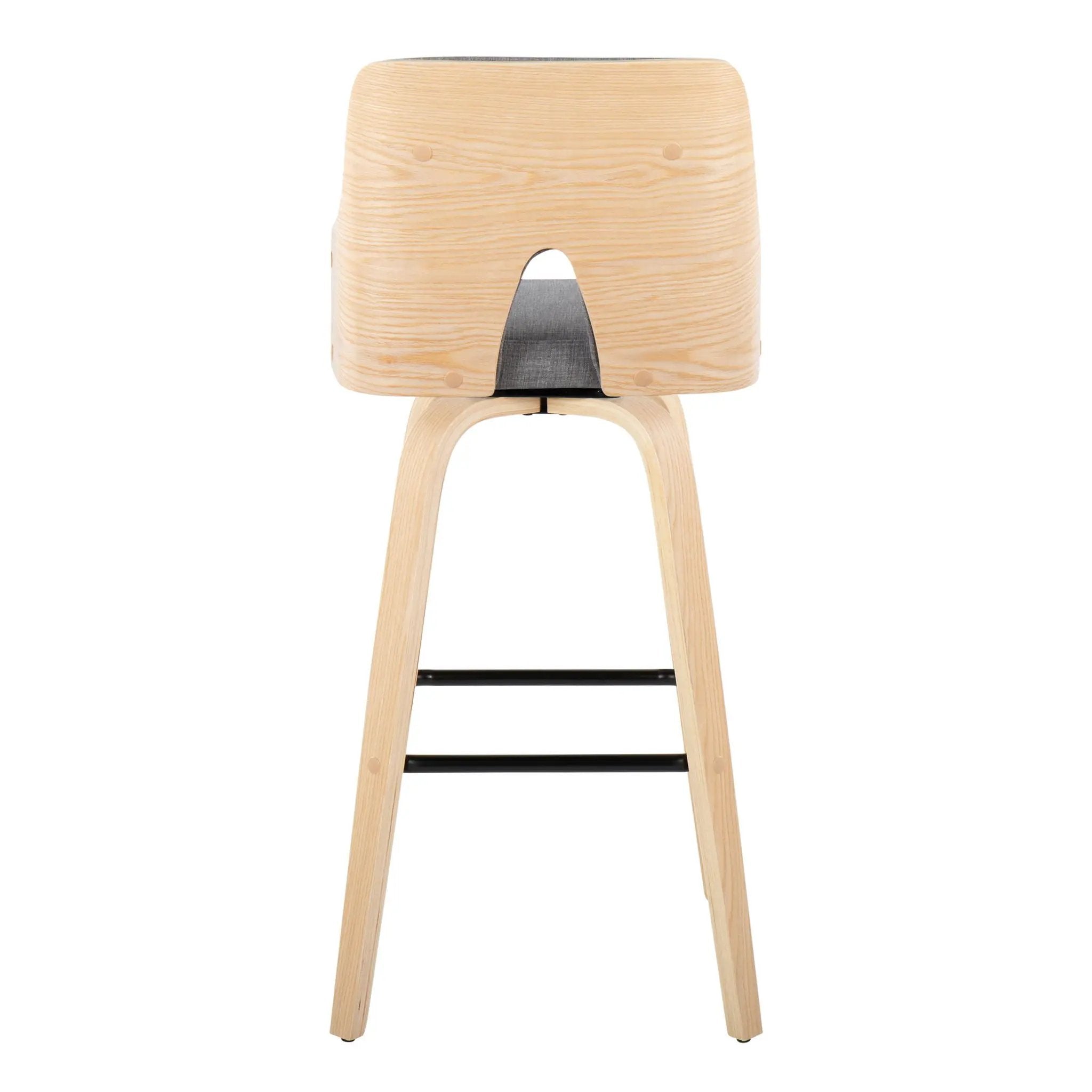 Stella - Contemporary Fixed Height Barstool With Swivel Square Footrest (Set of 2) by Unique Piece Furniture
