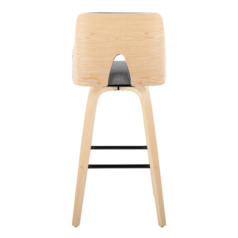 Stella - Contemporary Fixed Height Barstool With Swivel Square Footrest (Set of 2) by Unique Piece Furniture