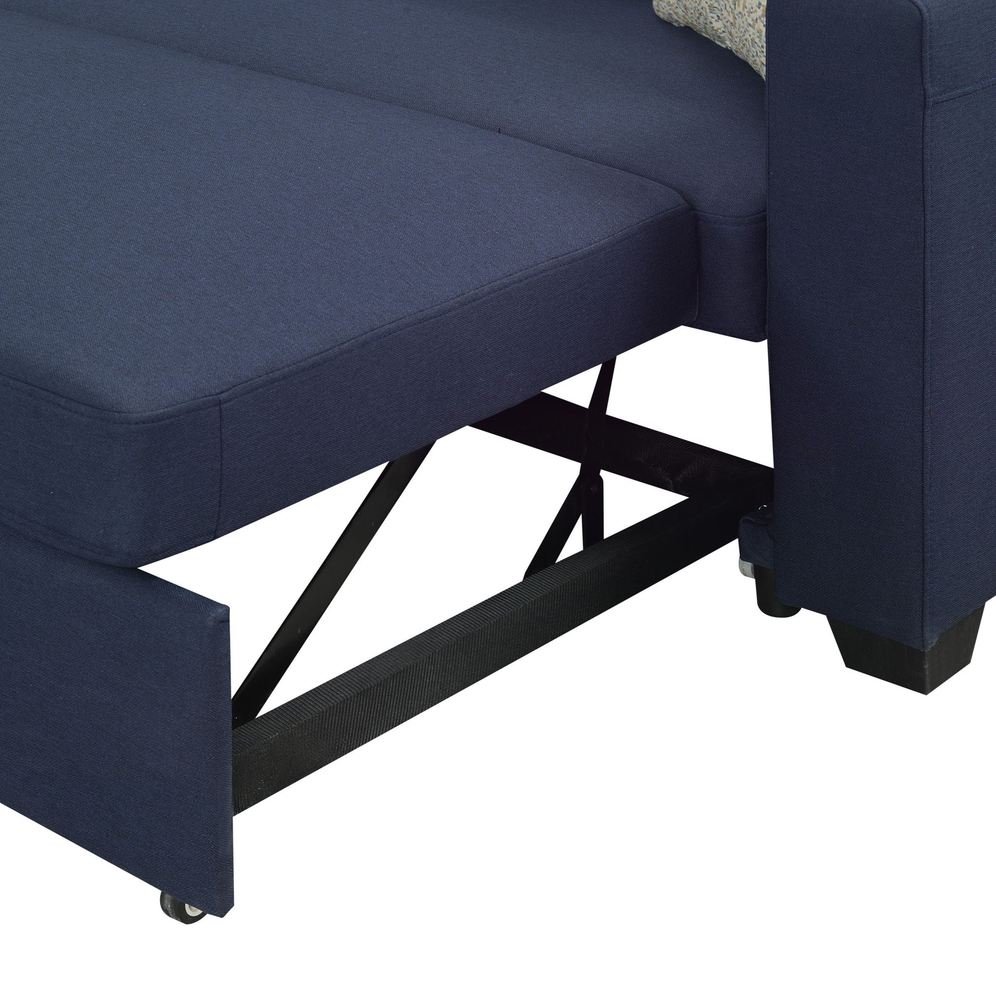 Reversible Sectional With Pop Up Sleeper And Hidden Storage Chaise - Navy by HouseOfZazla