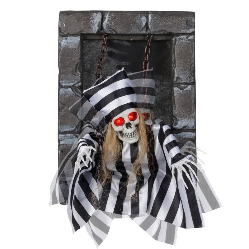 Animated Halloween Decoration 18 Inch Hanging Skull Prisoner by DirectDeals