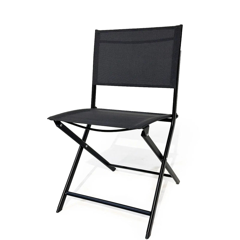 3 Piece Patio Bistro Set, Patio Set Of Foldable Patio Table And Chairs, Outdoor Patio Furniture Sets - Black by HouseOfZazla