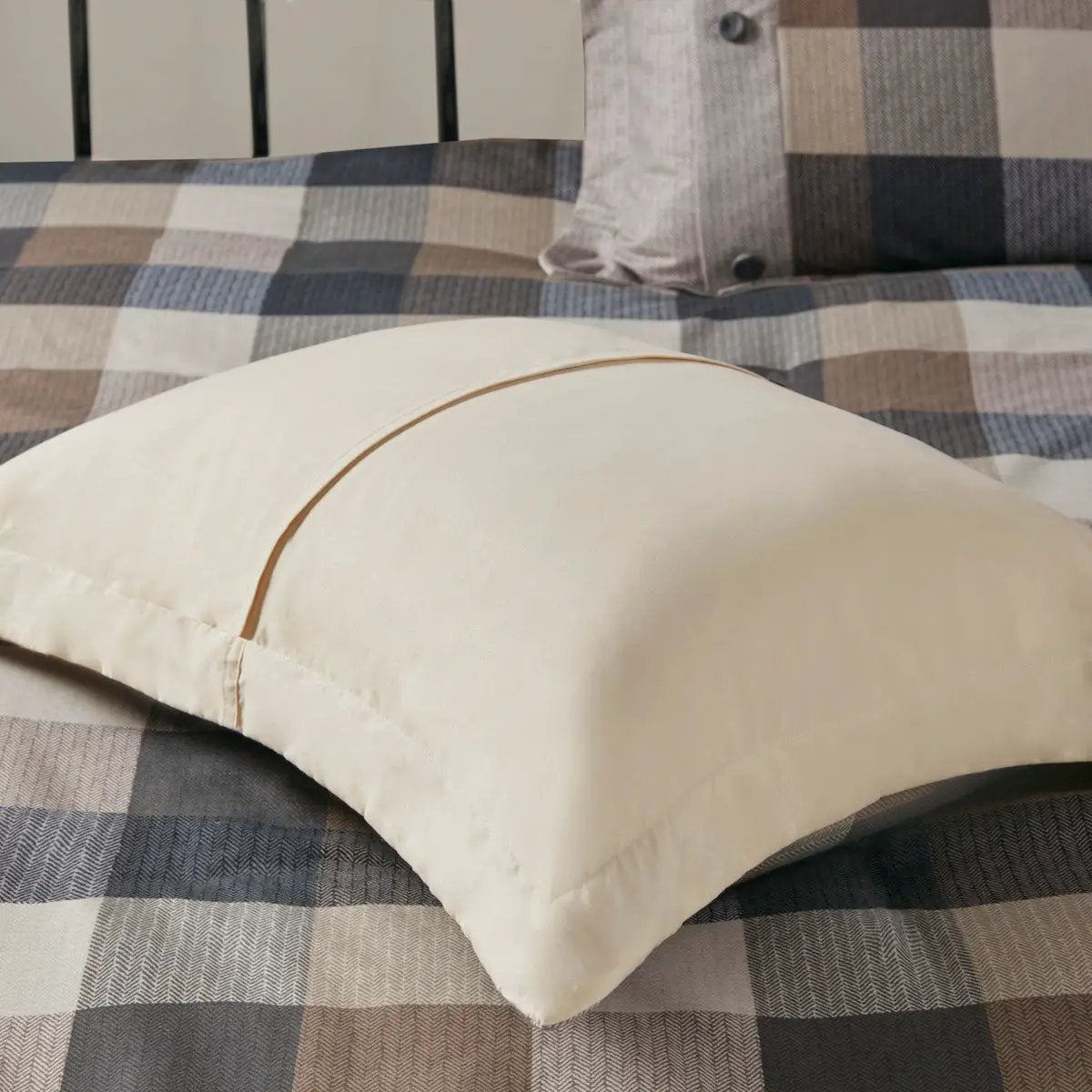 7 Piece Herringbone Comforter Set Neutral Queen by HouseOfZazla