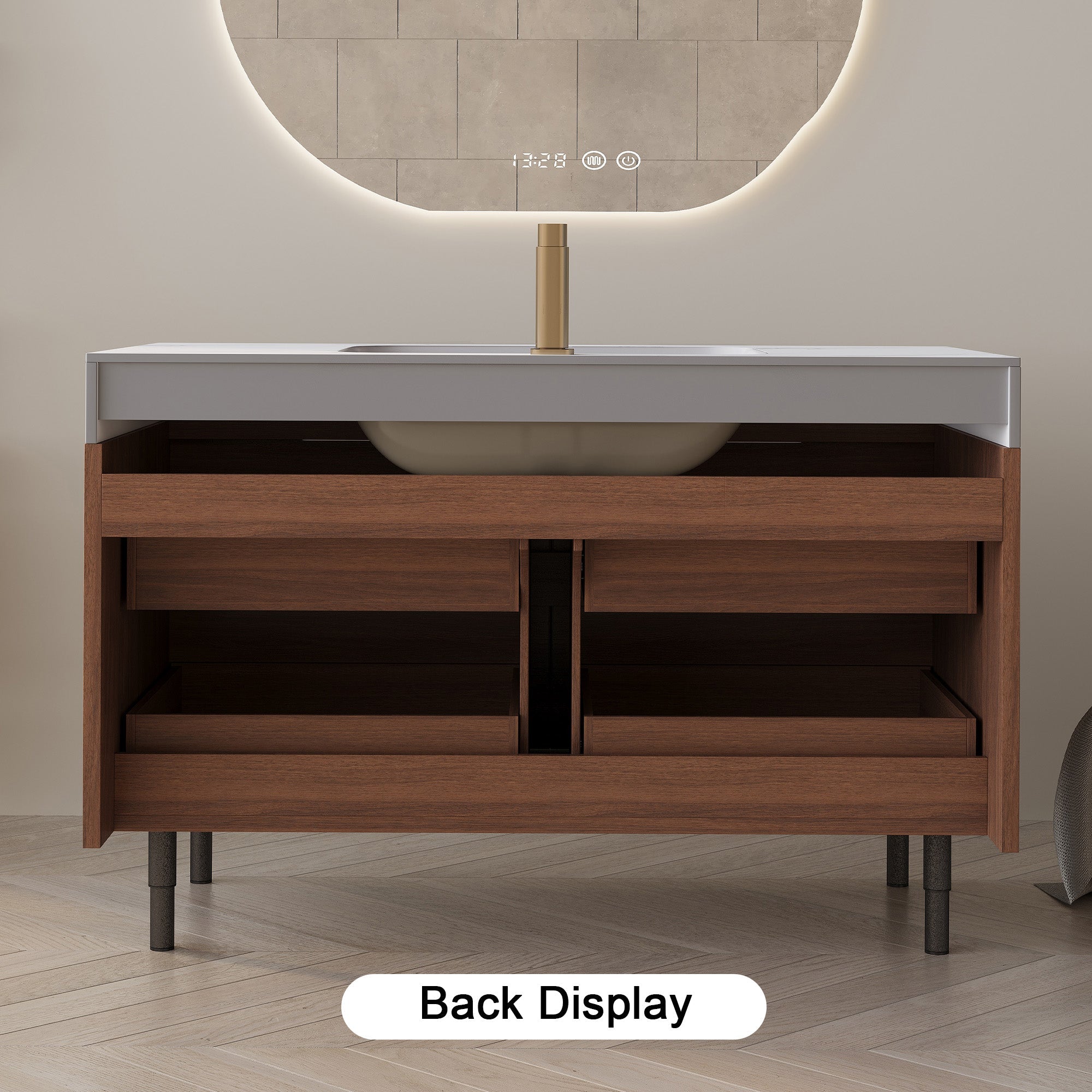 35.4" Farmhouse Free-standing Sintered Stone Bathroom Vanity with Undermount Sink by HouseOfZazla