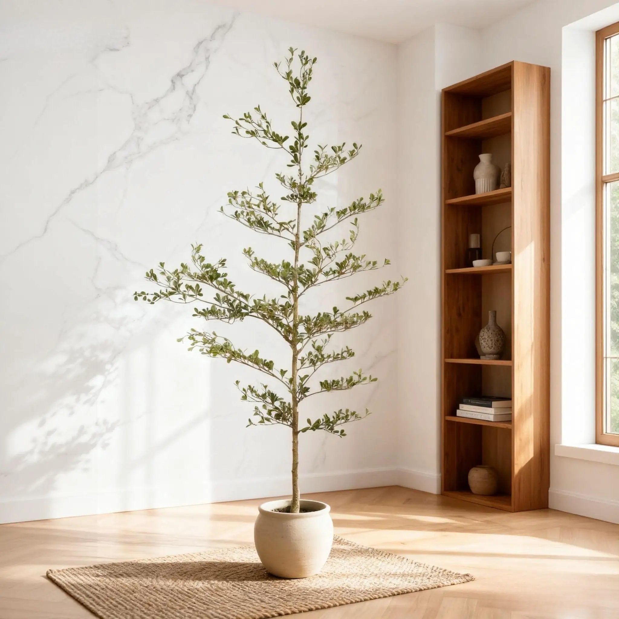 7Ft Artificial Olive Tree With Pot, Realistic Tall Fake Plant For Indoor Decoration - Green Leaves by HouseOfZazla