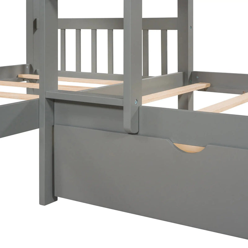 L Shaped Bunk Bed With Drawers by HouseOfZazla