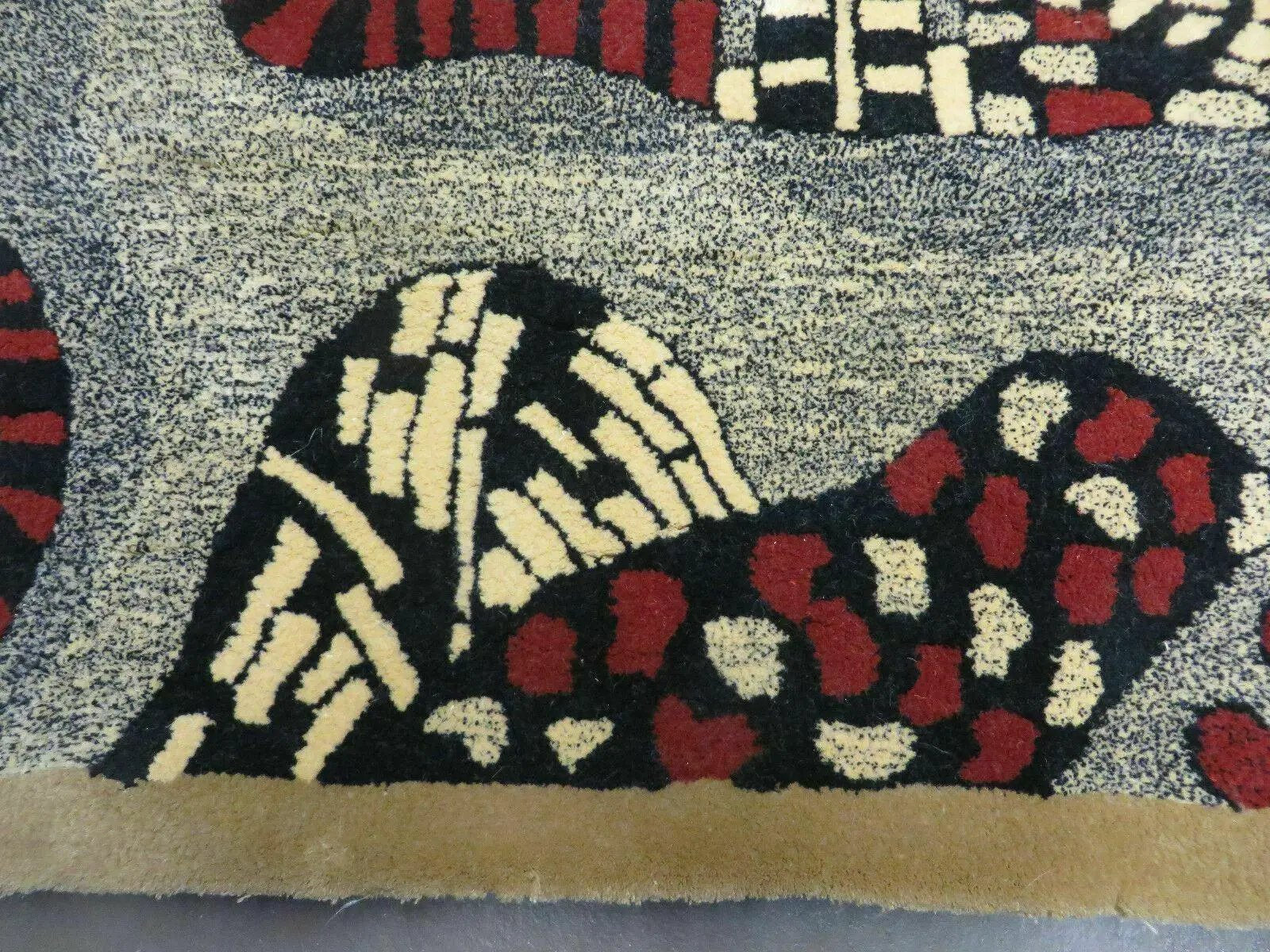 3' X 4' Vintage Hand Crafted Israel Wool Rug Carpet Wall Hanging Signed Hebrew by Jewel Rugs