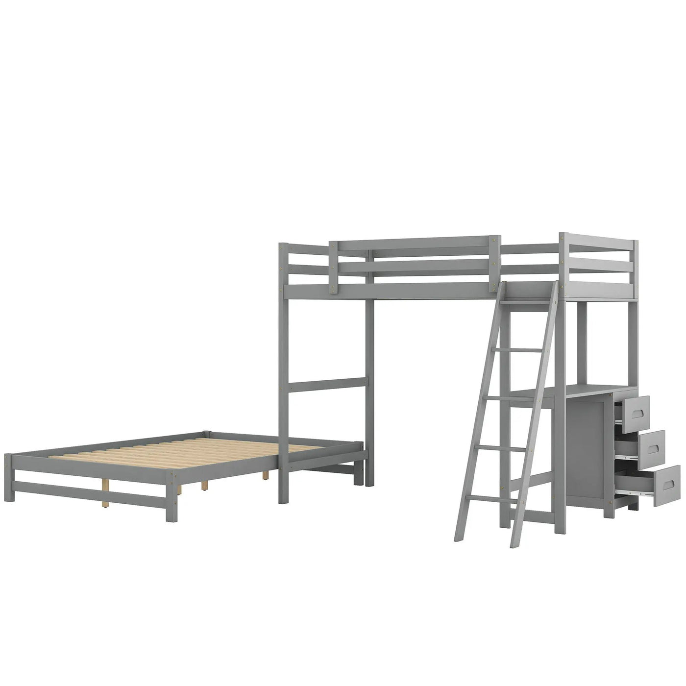 Bunk Bed With Built In Desk And 3 Drawers by HouseOfZazla