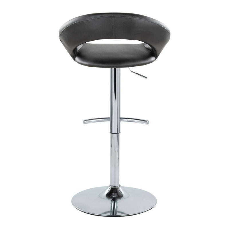 Posh - Contemporary Adjustable Barstool With Swivel With Rounded T Footrest (Set of 2) by Unique Piece Furniture