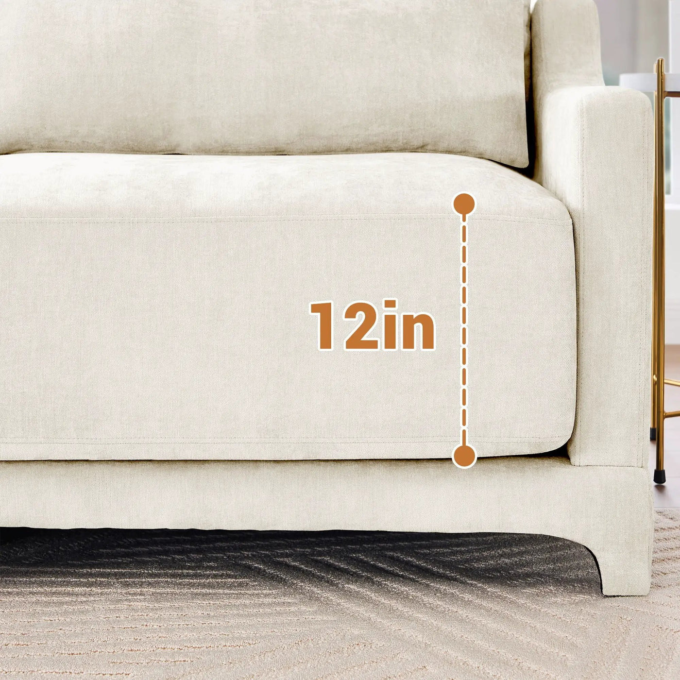 Stylish Sofa With Ottoman And Lumbar Pillows, Ergonomic Design by Unique Piece Furniture