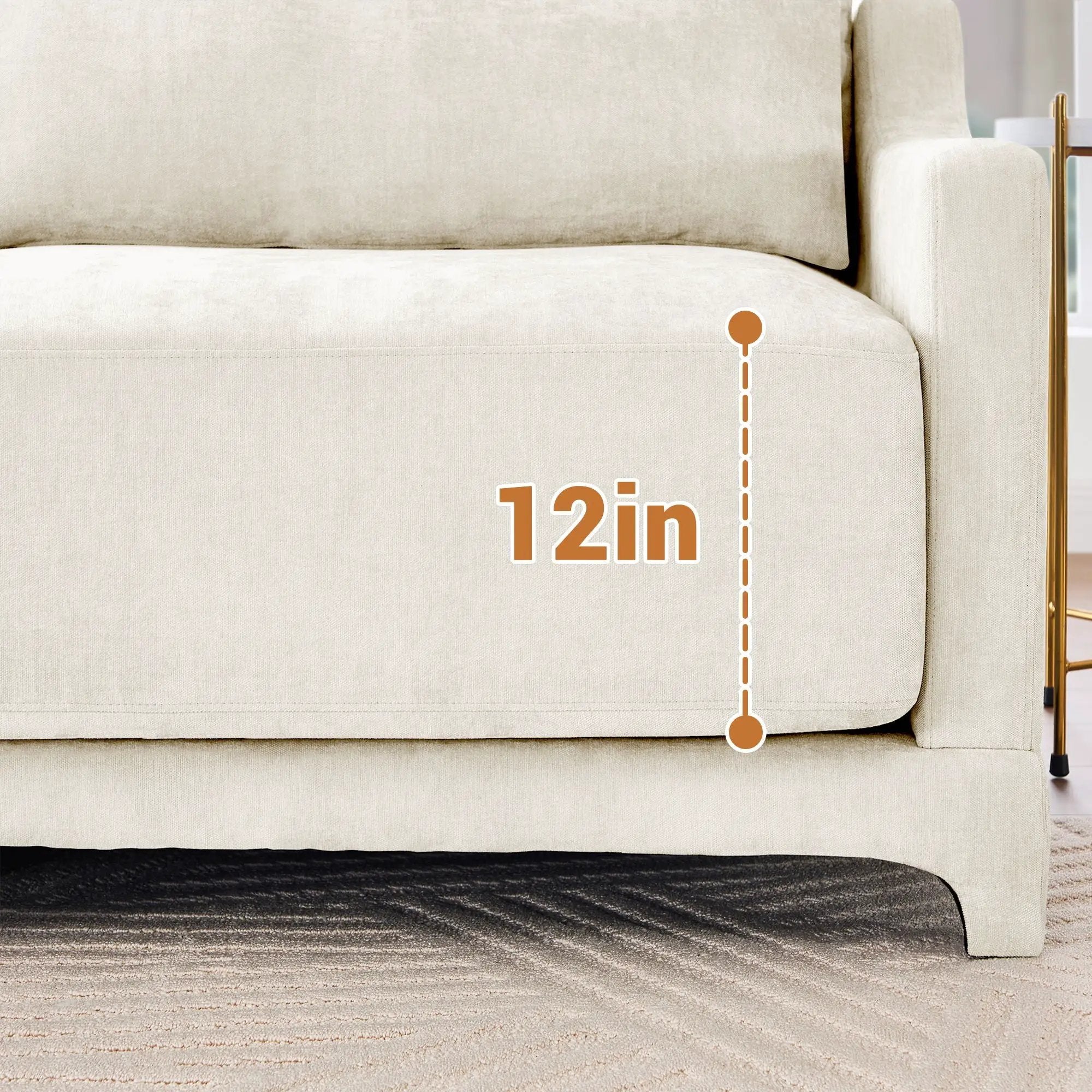 Stylish Sofa With Ottoman And Lumbar Pillows, Ergonomic Design by Unique Piece Furniture