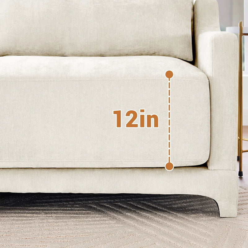Stylish Sofa With Ottoman And Lumbar Pillows, Ergonomic Design by Unique Piece Furniture