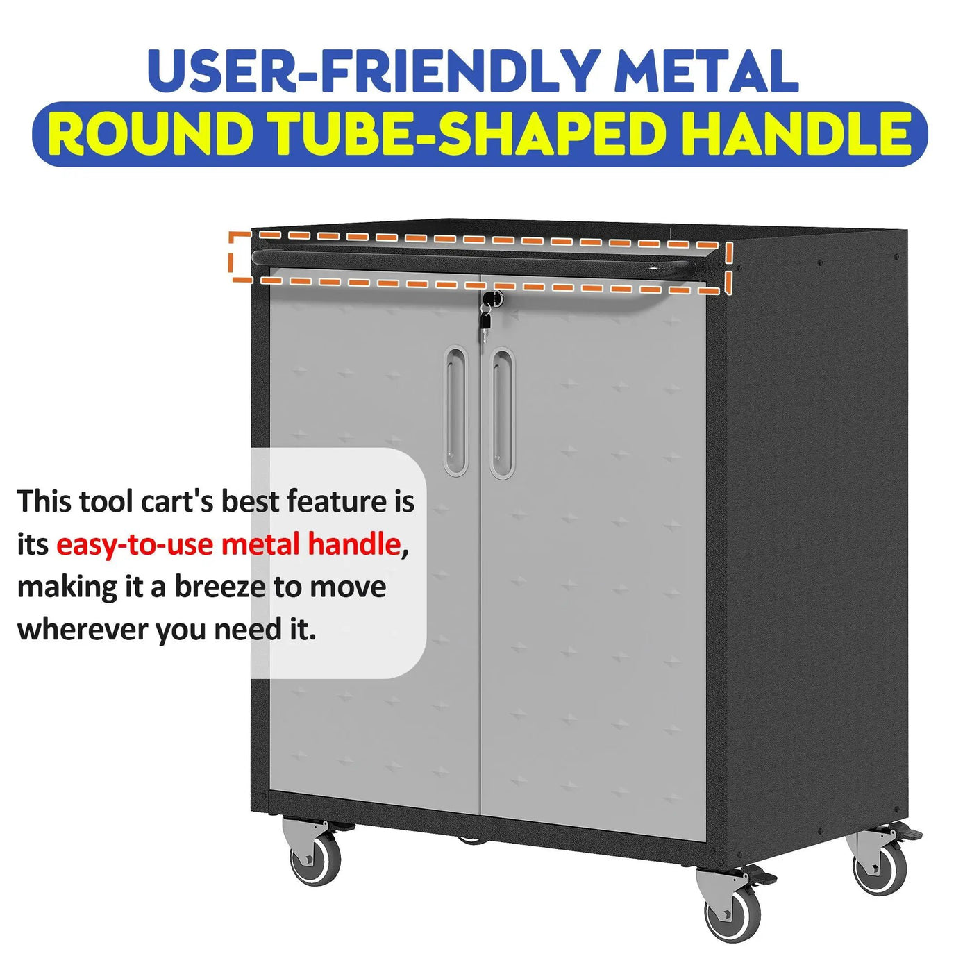 Heavy Duty Metal Garage Storage Cabinet With Wheels Sturdy Tool Organizer by HouseOfZazla