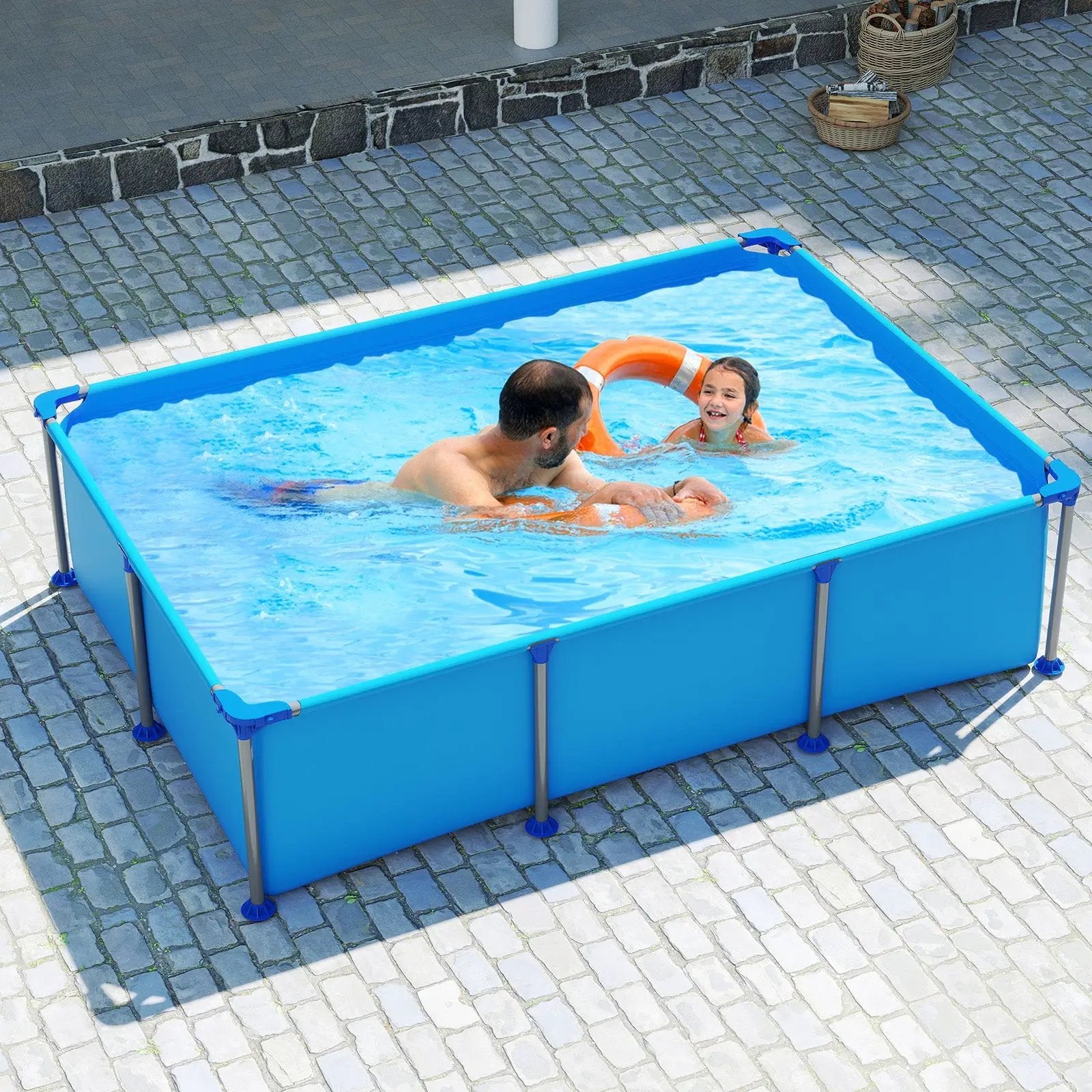 690/978/1158/1617 Gal Outdoor Family Swimming Pool with Metal Frame by DirectDeals