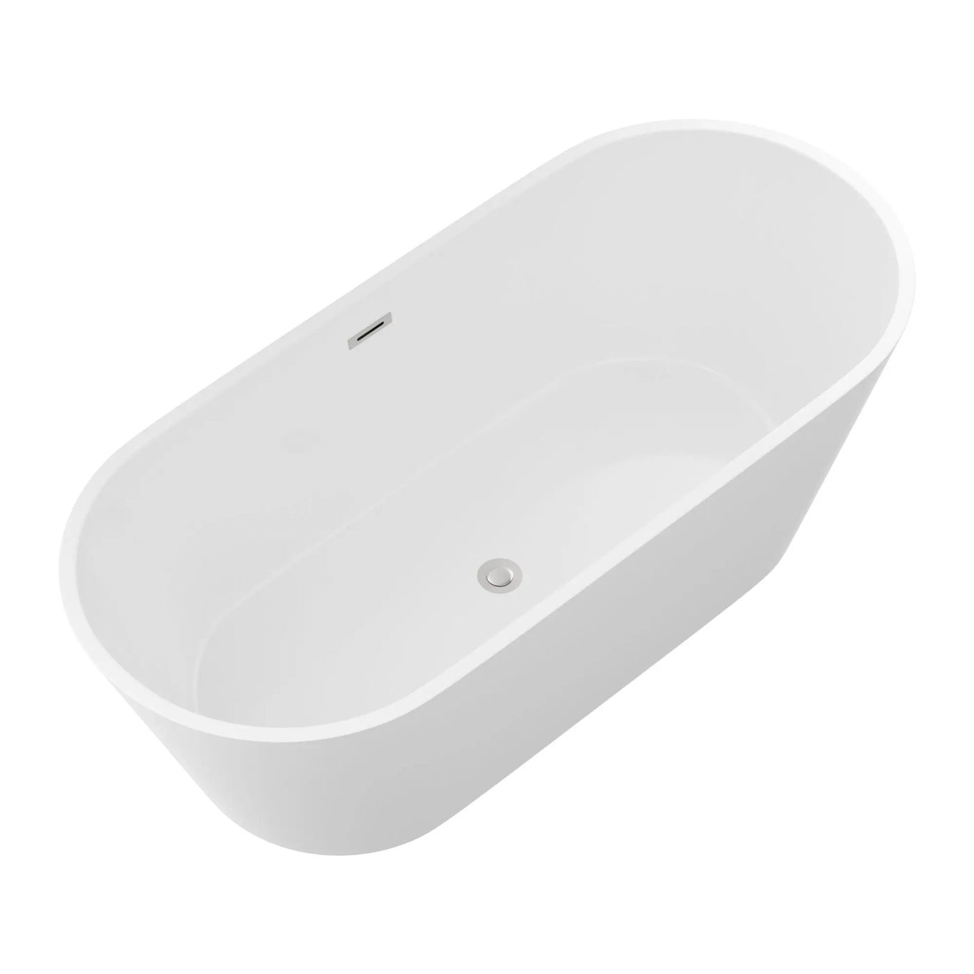 Gloss Freestanding Bathtub With Drain, Stand Alone Soaking Tub by HouseOfZazla