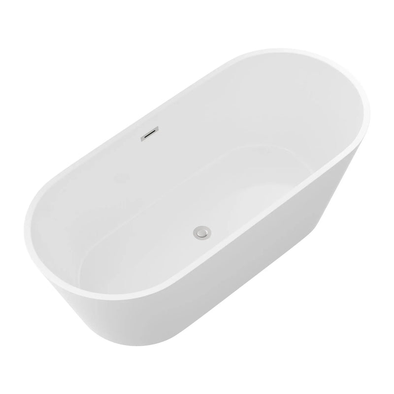 Gloss Freestanding Bathtub With Drain, Stand Alone Soaking Tub by HouseOfZazla