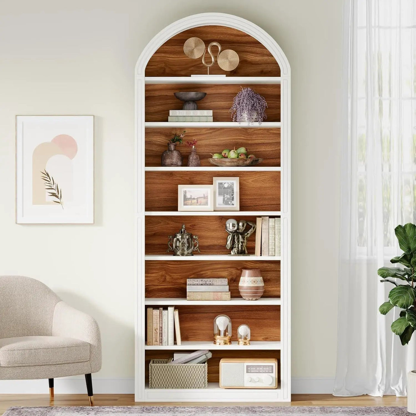 8 Tier Arched Open Display Shelving Unit For Living Room by HouseOfZazla