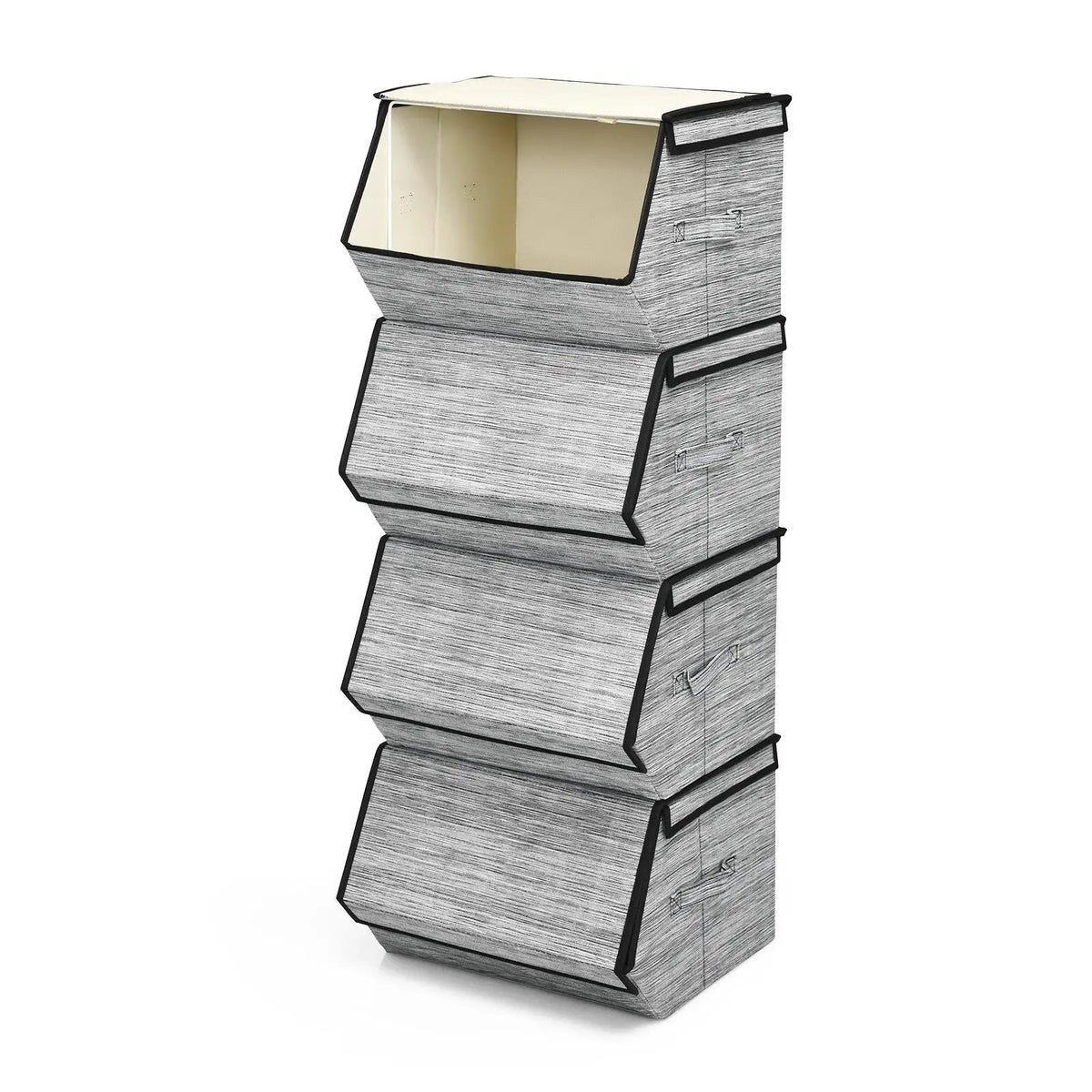 Set of 4 Storage Bins Stackable Cubes with Lid, photo 9 of 24