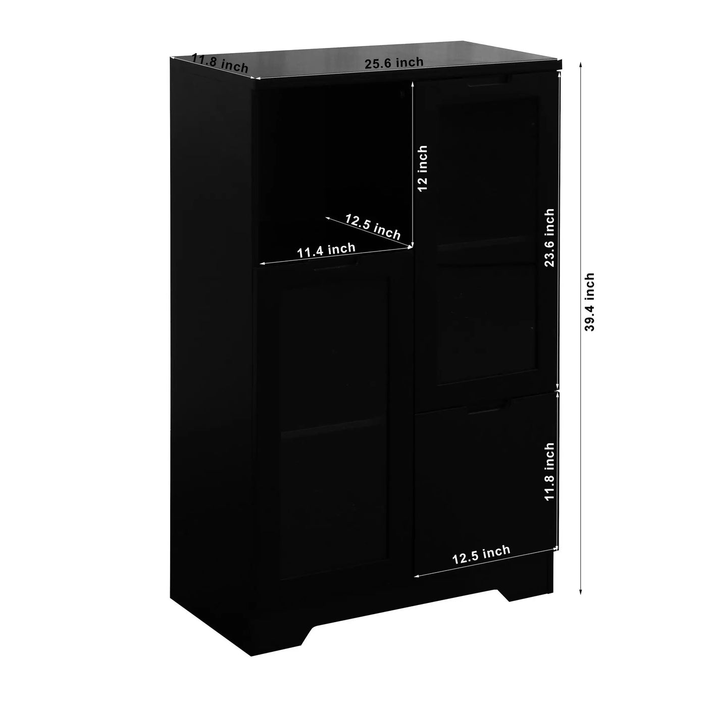 Modern Cabinet With Glass Doors And Drawer by HouseOfZazla