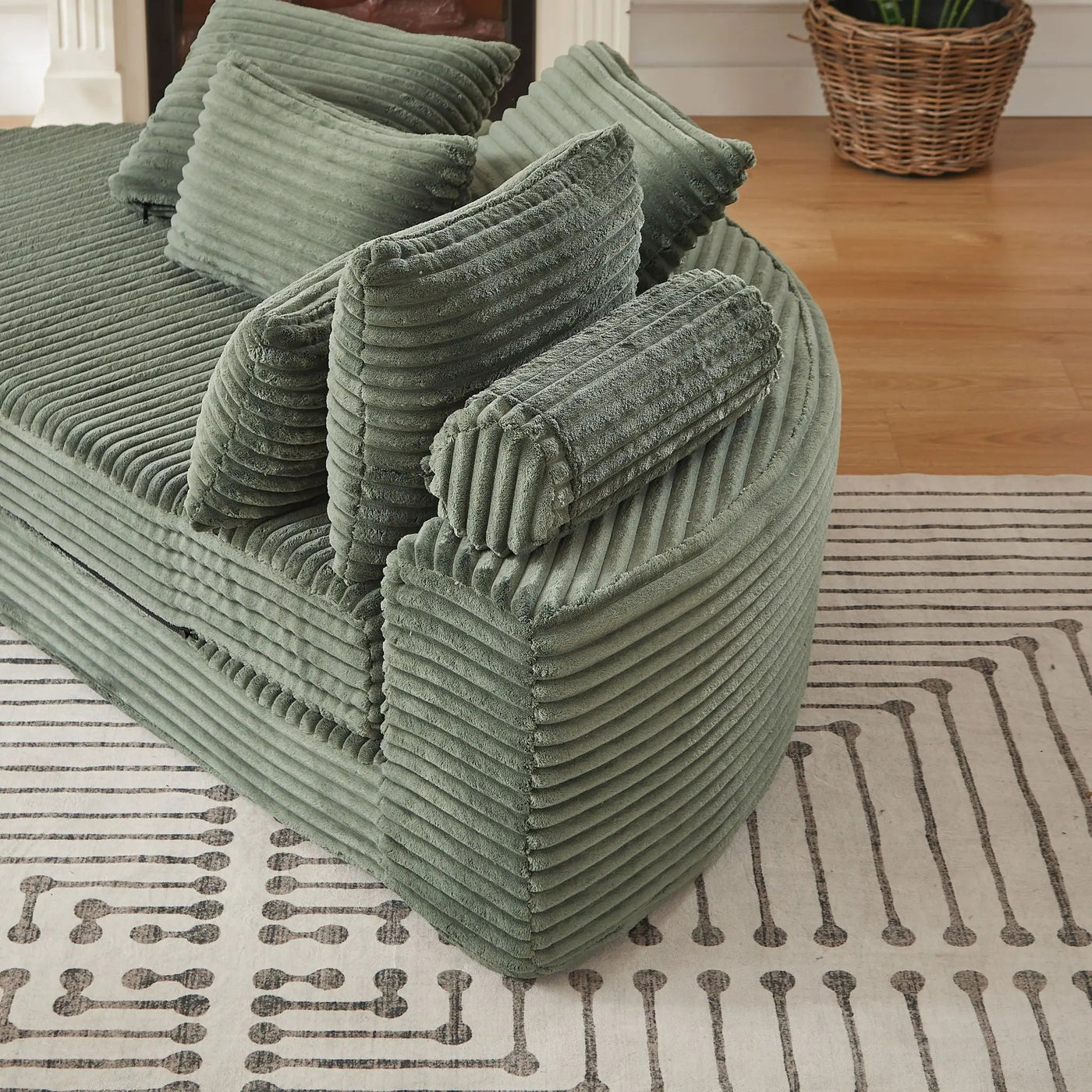 Semi Circular 2 In 1 Sofa Bed With Neck Pillow And Throw Pillows by HouseOfZazla
