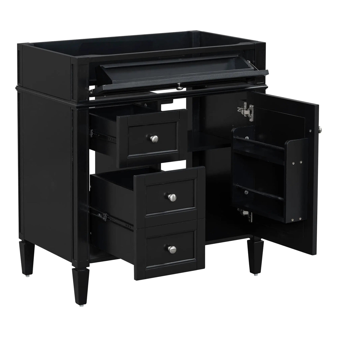 Bathroom Vanity With 2 Drawers and Tip-Out Storage Cabinet by HouseOfZazla