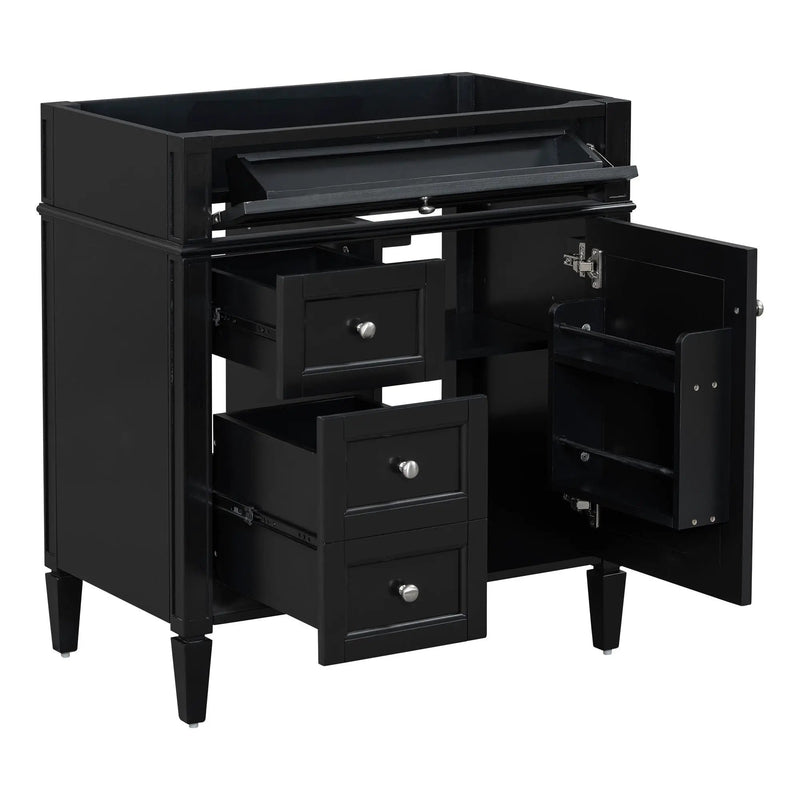 Bathroom Vanity With 2 Drawers And Tip-Out Drawer, Storage Cabinet by Unique Piece Furniture