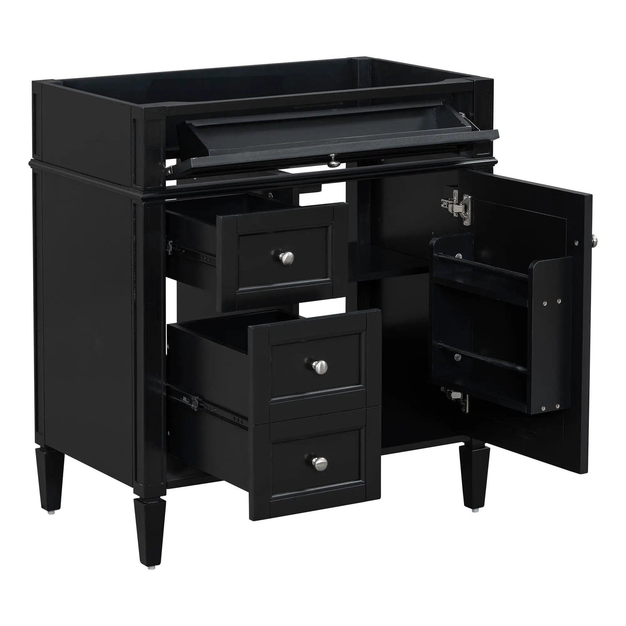 Bathroom Vanity With 2 Drawers And Tip-Out Drawer, Storage Cabinet by Unique Piece Furniture
