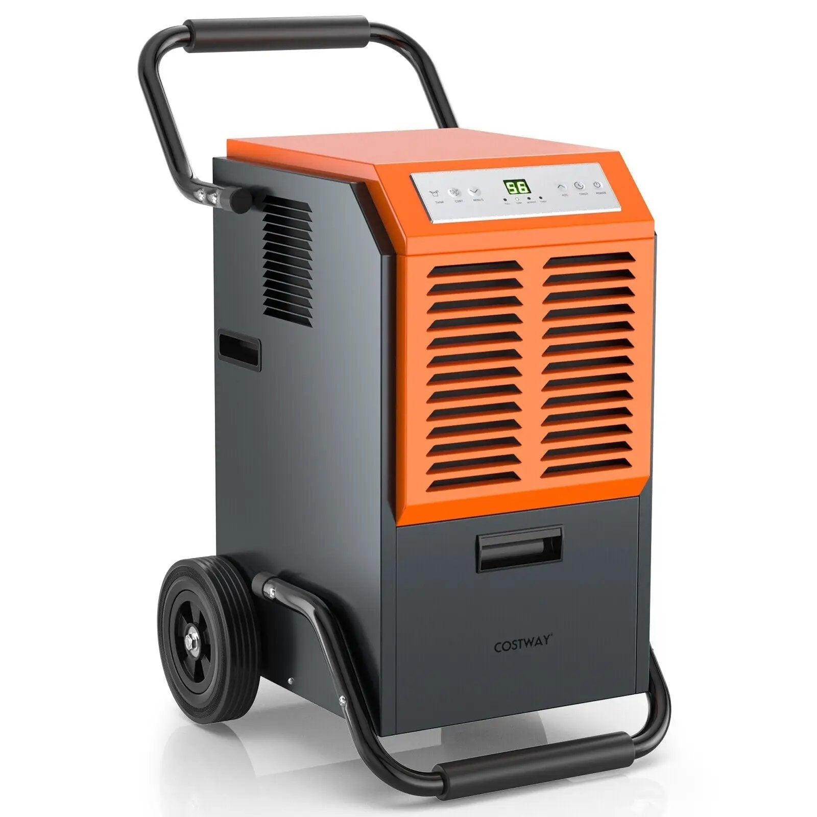 163 Pints Commercial Dehumidifier with Drain Hose and 24H Timer-Gray by DirectDeals