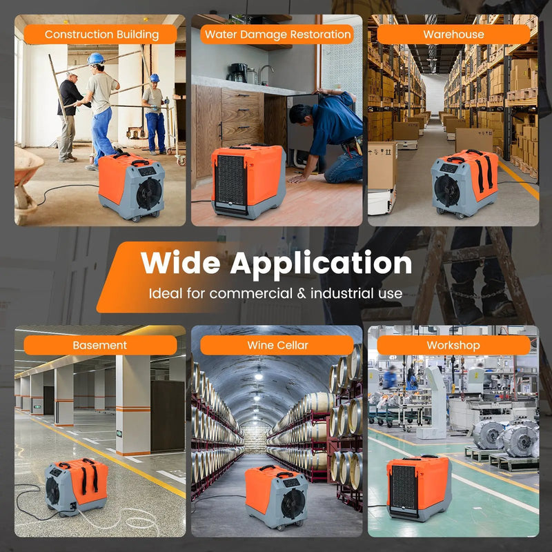 180 Pints/Day Commercial Dehumidifier with Pump and Drain Hose-Orange by DirectDeals