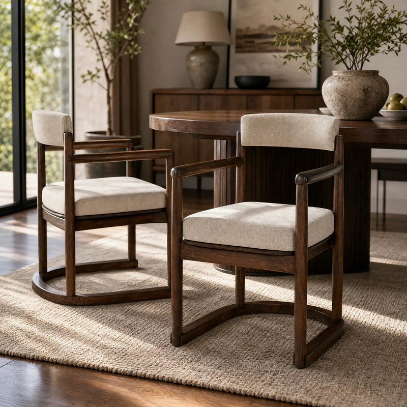 2 Pack Rubberwood Dining Arm Chairs by HouseOfZazla