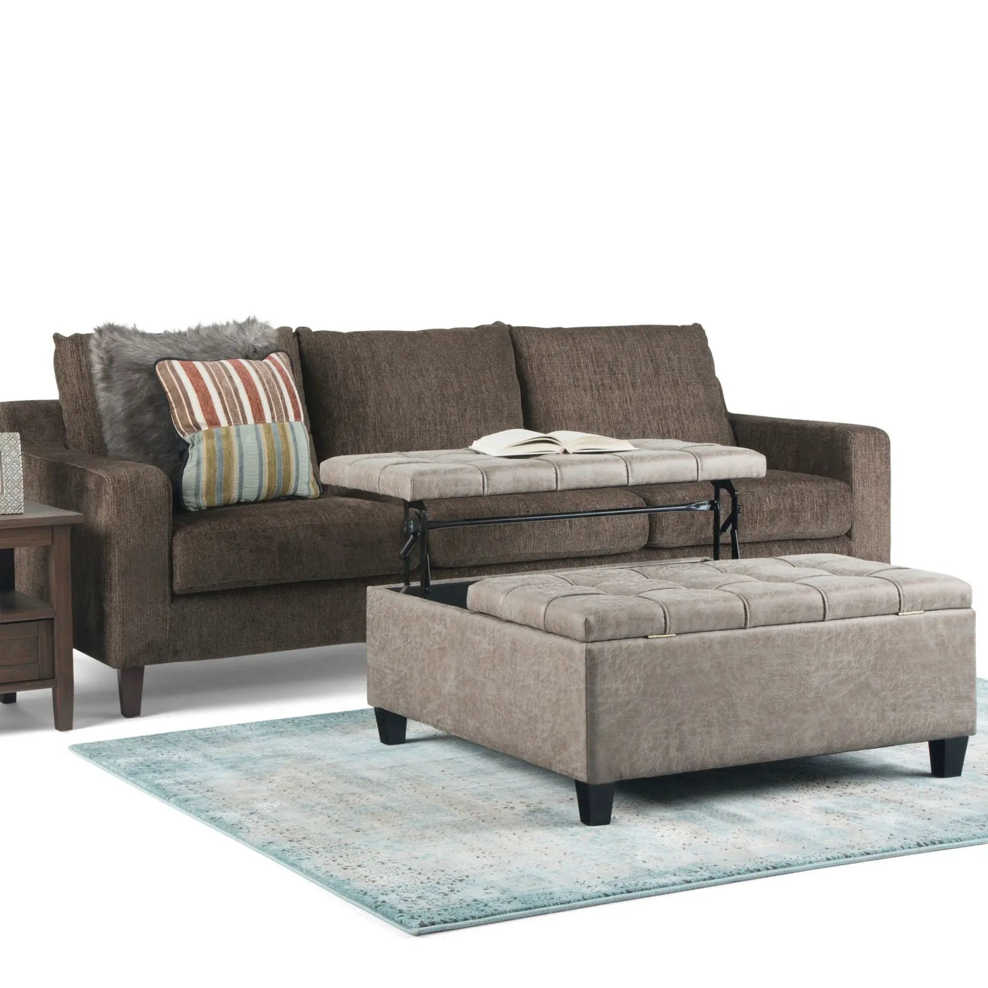 Harrison - Upholstered Coffee Table Storage Ottoman by Unique Piece Furniture