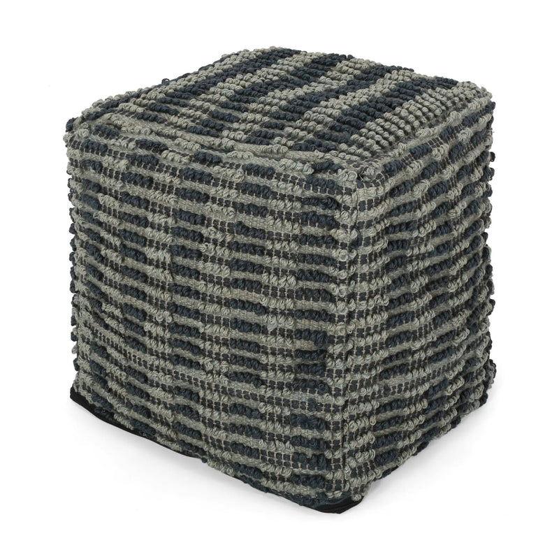 Walle - Fabric Square Pouf Ottoman And Floor Cushion Teal - Blue by Unique Piece Furniture