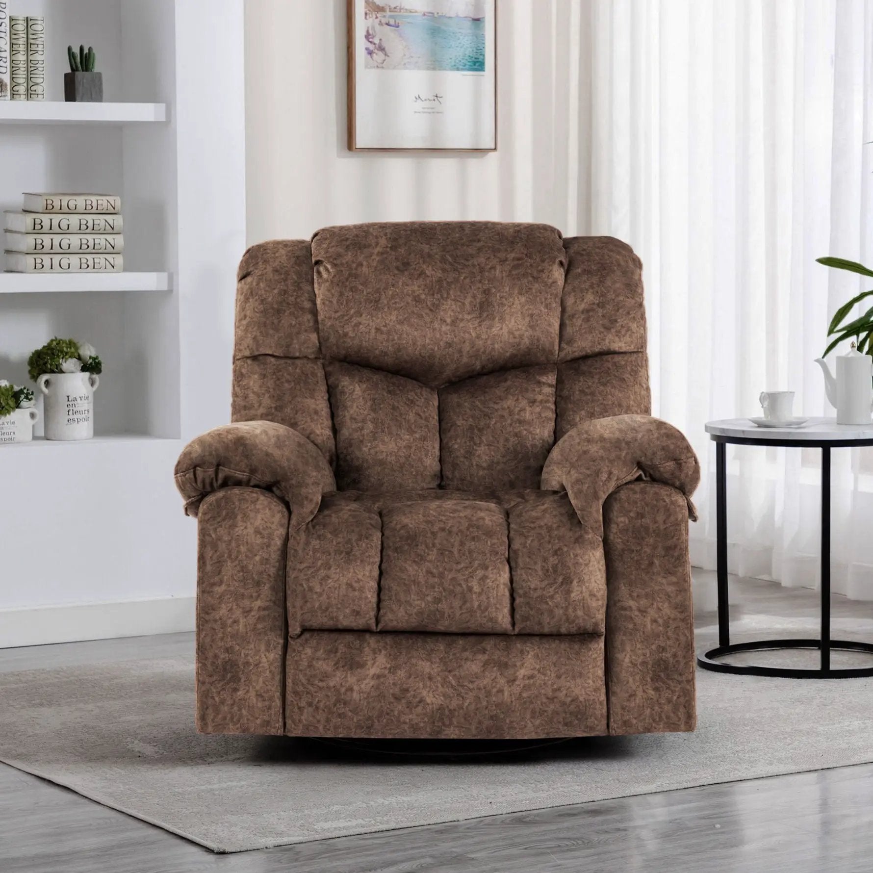 Swivel And Rocking Recliner Chair With Massage And Heating by Unique Piece Furniture
