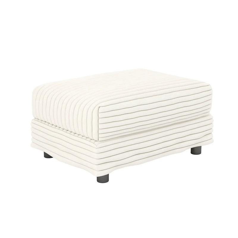 Deep Seat Convertible Sofa With Soft Pillows And Ottomans