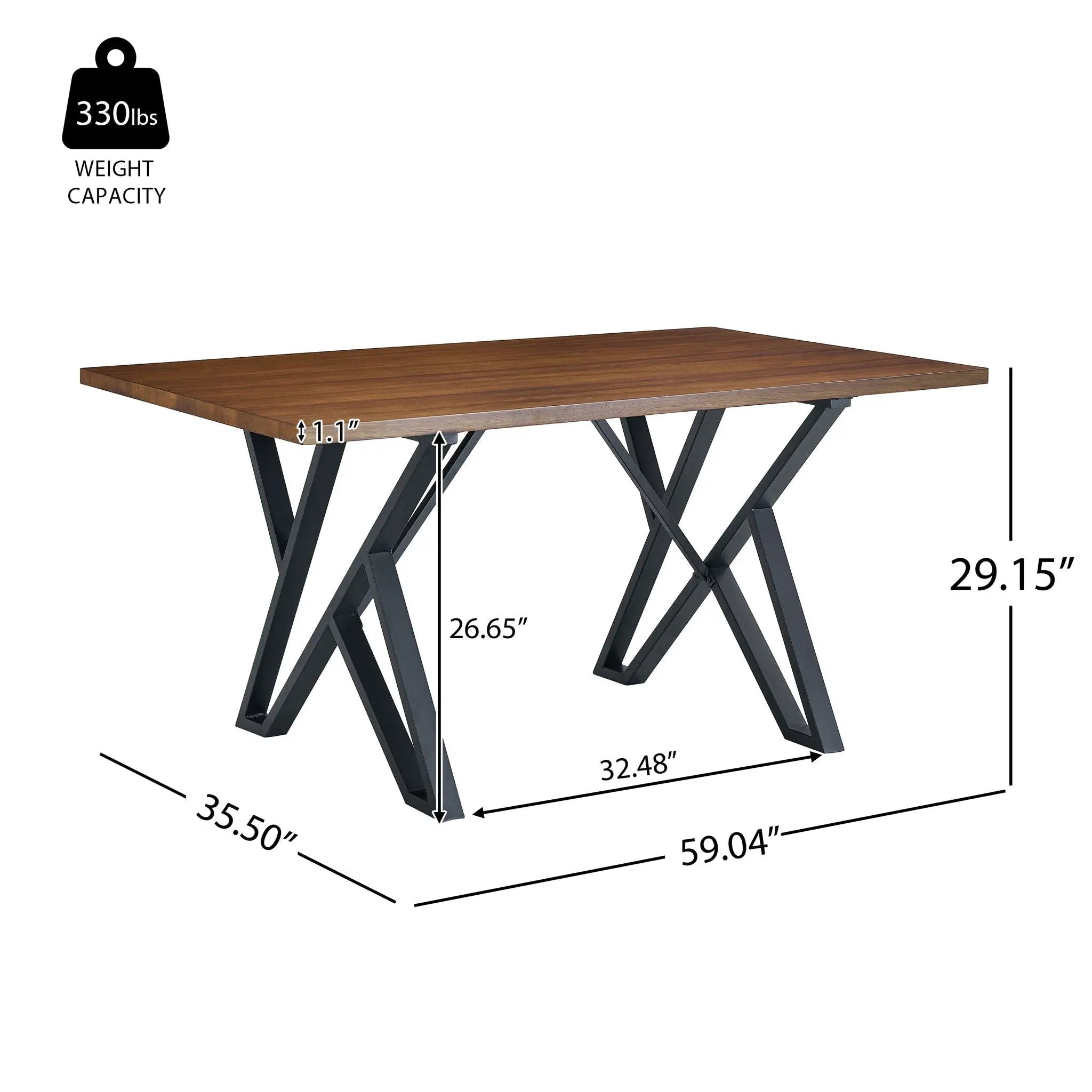 5 Piece Industrial Style Indoor Upholstered Dining Set With Metal Legs - Brown by HouseOfZazla