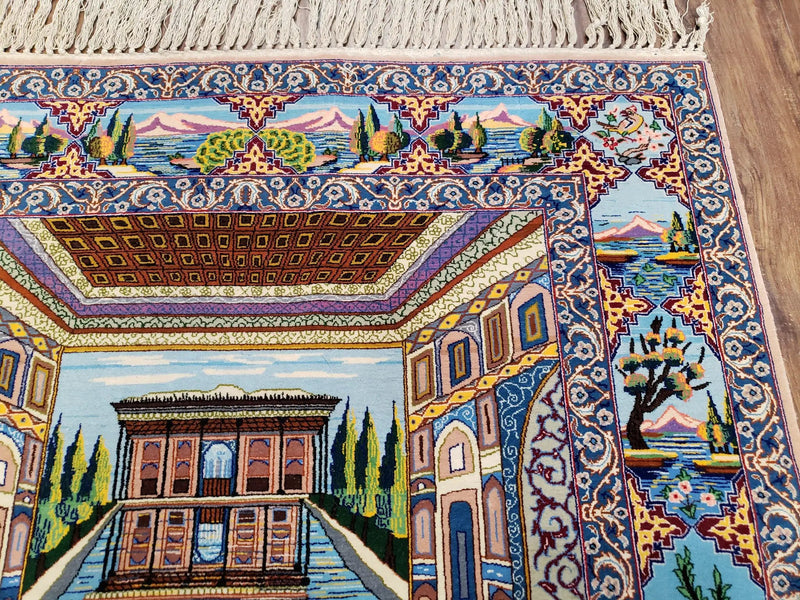 Persian Isfahan Pictorial Rug 3x5 – Kork Wool on Silk by Jewel Rugs