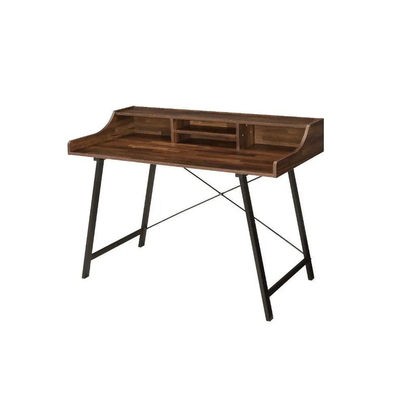 Sange - Writing Desk With USB - Walnut & Black by Unique Piece Furniture