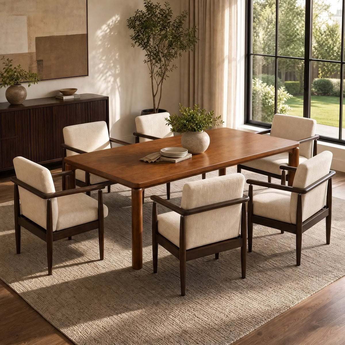 Mid-Century 7-Piece Dining Table Set by HouseOfZazla